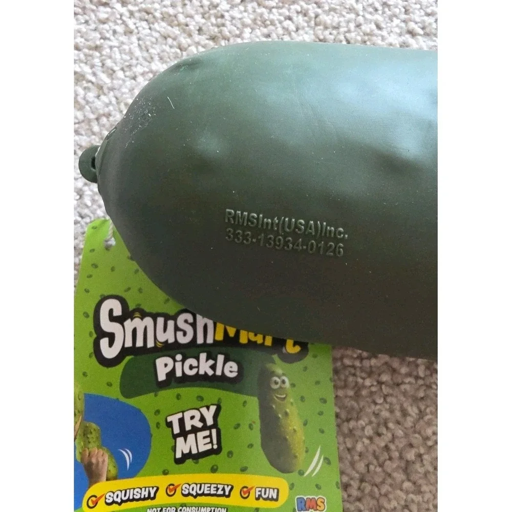 Crazy Fun SmushMart Pickle Jumbo Squishy Sensory Toy Green Stress Relief Pickle